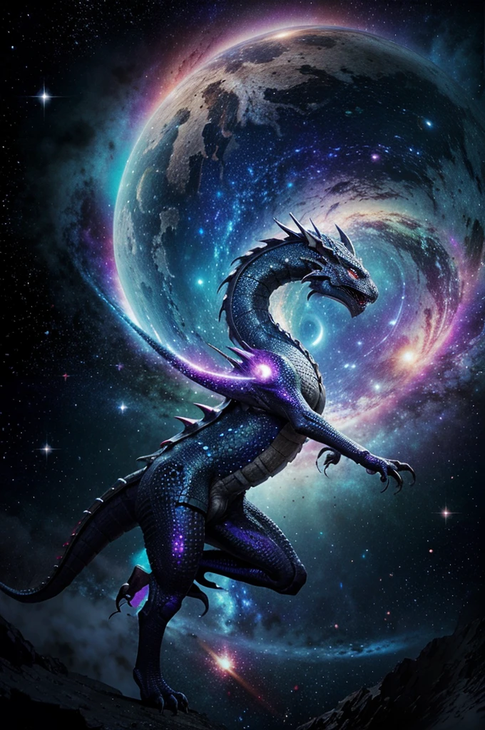 Universe dragon with perfect galaxy