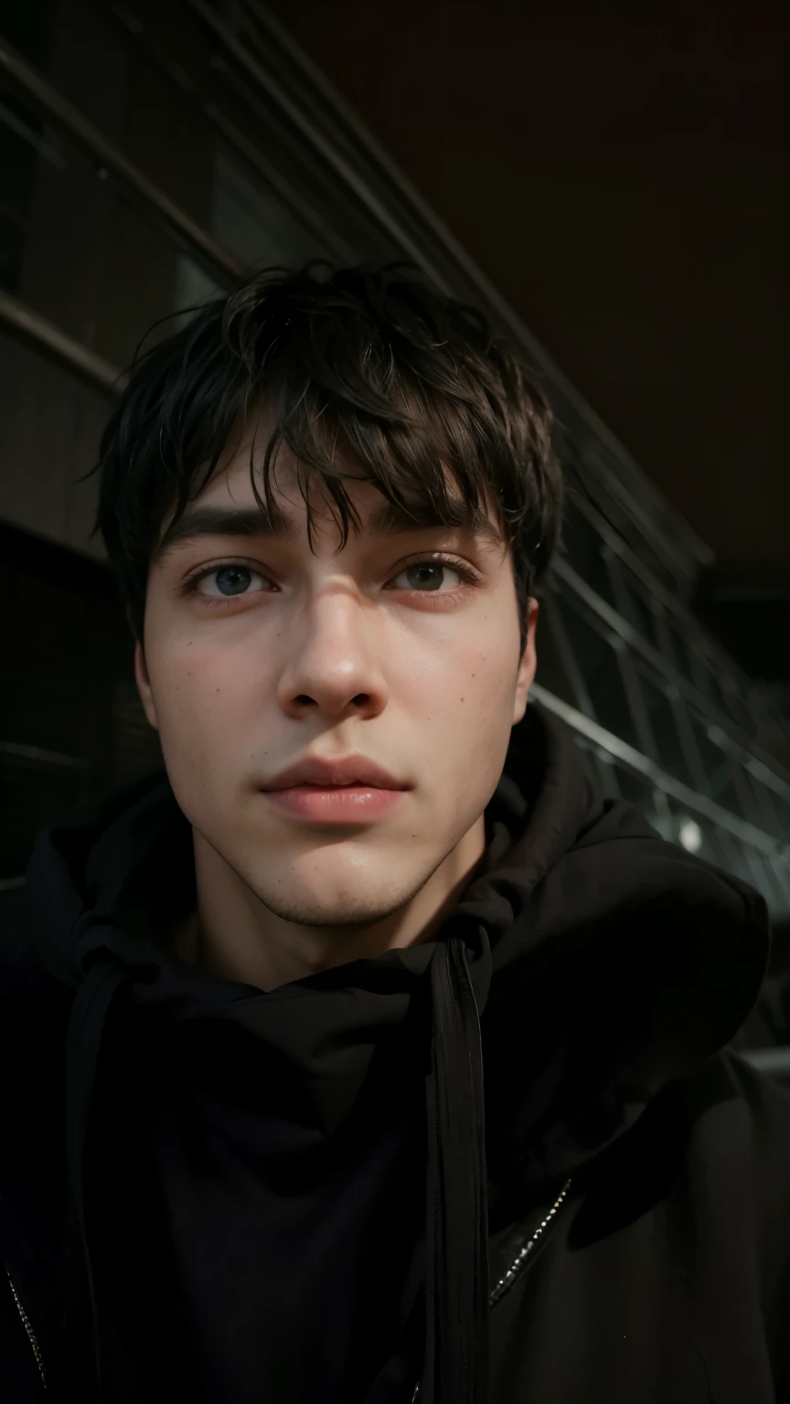arafed man with a black hoodie and a black sweatshirt, headshot profile picture, perfect face and boy, handsome face, anato finnstark. perfect faces, good looking face, perfect handsome face, perfect face ), halfbody headshot, inspired by John Luke, androgynous face, taken in the early 2020s, 8k selfie photograph, profile pic