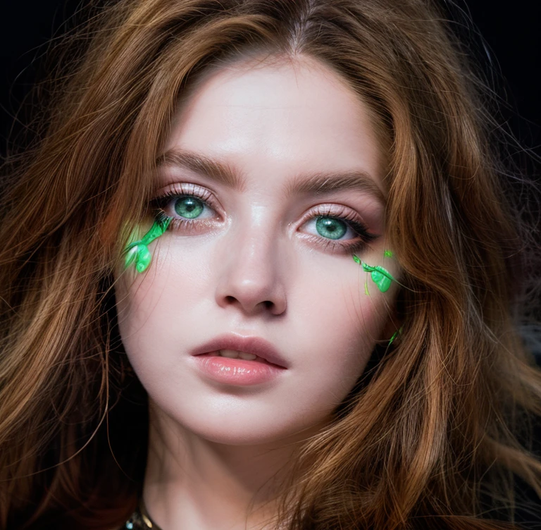 (highres,masterpiece:1.2),(realistic:1.37),(best quality, highres, ultra-detailed, realistic), mesmerizing cyberpunk dark fantasy, Medusa in all her sinister beauty, with six serpent arms gracefully intertwined. (Her radiant eyes:1.6), hypnotic and piercing, capture the essence of a demonic queen. The details of her face, meticulously crafted, reveal every delicate scale and unique pattern. The atmosphere surrounding her is filled with an otherworldly aura, bathed in a mix of neon lights and shadows. The backdrop resembles a movie scene, with hints of an ominous underworld. This portrait presents a close-up shot, focusing on the captivating visage of the goddess, portraying her as a captivating and formidable presence in the realms of darkness, the most beautiful face in the universe, erotic face, sensual face,(NSFW:1.3)high nose, dreamy blue eyes,