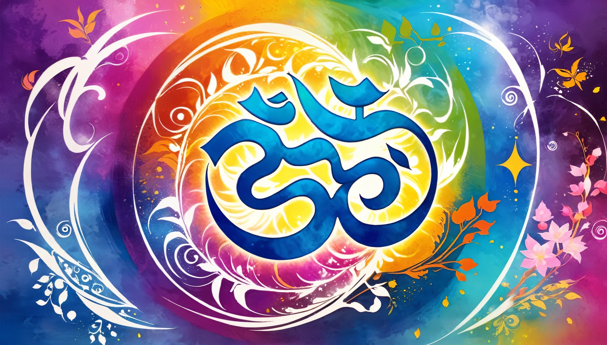 Symbols of nature, OM, zen, Mystic, cores vibrantes