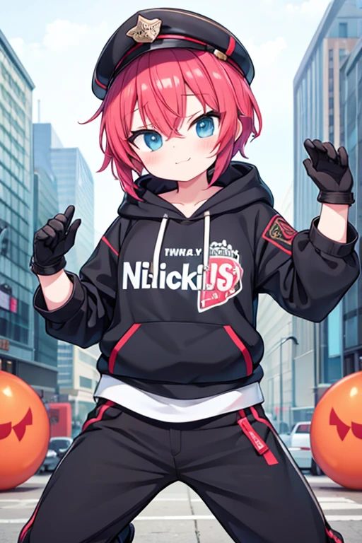 Naughty,Trickster,Lively,Urban style,irritating,Peaked Cap,Hoodies,Gloves