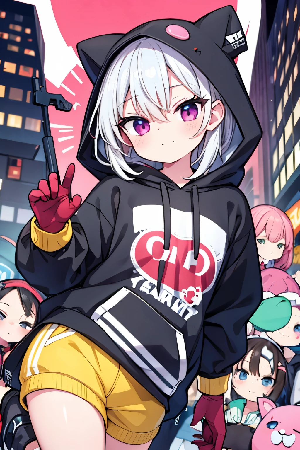 Naughty,Trickster,Lively,Urban style,irritating,Hoodies,Gloves