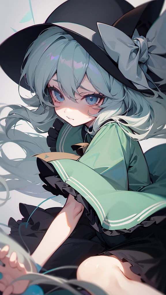 highest quality　Neutral face　woman　I have long hair　Odd Eye　Gray Hair　Koishi Komeiji　beautiful girl　Cat ear　Cute Unfriendly　kind