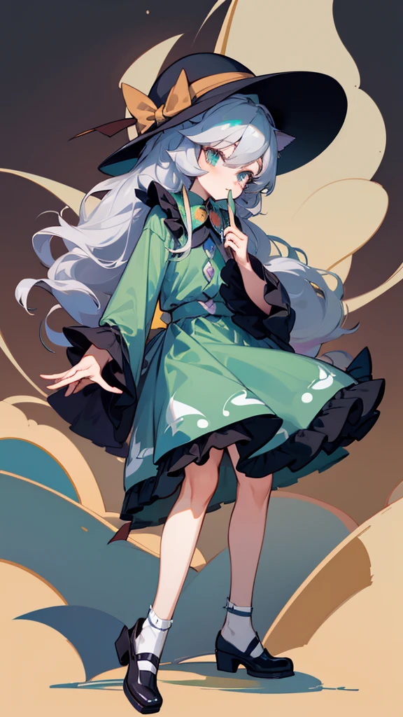 highest quality　Neutral face　woman　I have long hair　Odd Eye　Gray Hair　Koishi Komeiji　beautiful girl　Cat ear　Cute Unfriendly　kind