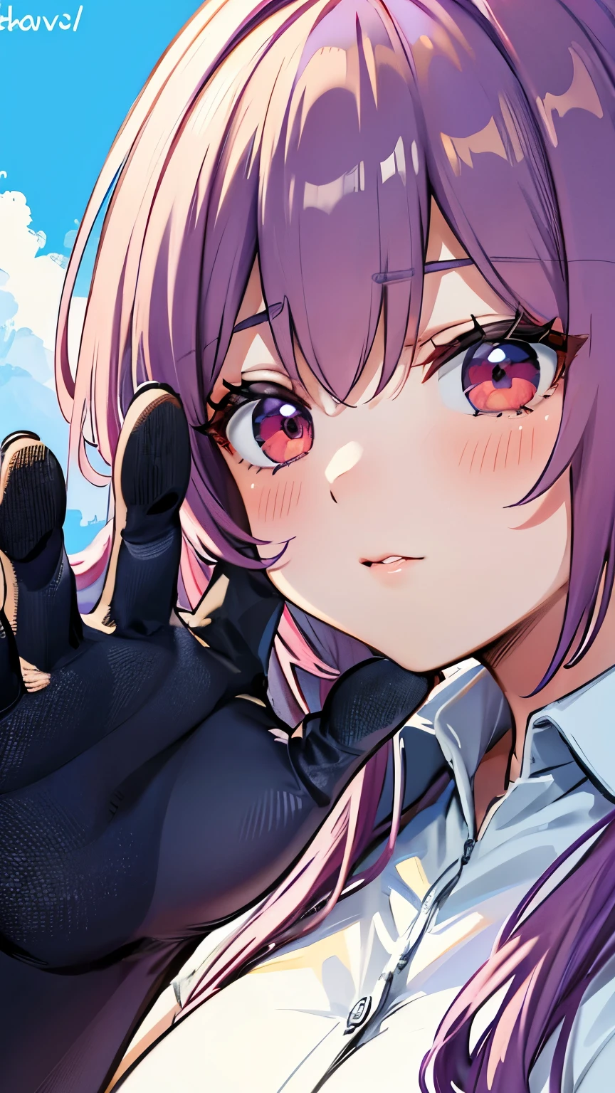 (Best quality: 0.8), (Best quality: 0.8), perfect anime illustration, Close-up portrait of a beautiful woman, walking around the city, Very long purple hair, Huge breasts, blush, Red eyes (((NFV))) прозрачное белое платье неон ночной город супер подробный супер подробный лицо яркие глаза галактика в глазах абсурд 4k Full HD топ на pixiv супер молодец Red eyes скачать файл огромные ареолы прямостоячие (love juice 1;4) absurdities