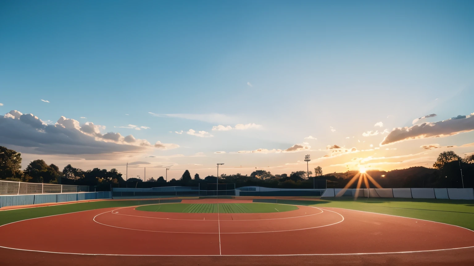 playground，track，Wide Angle，Sunlight，bright