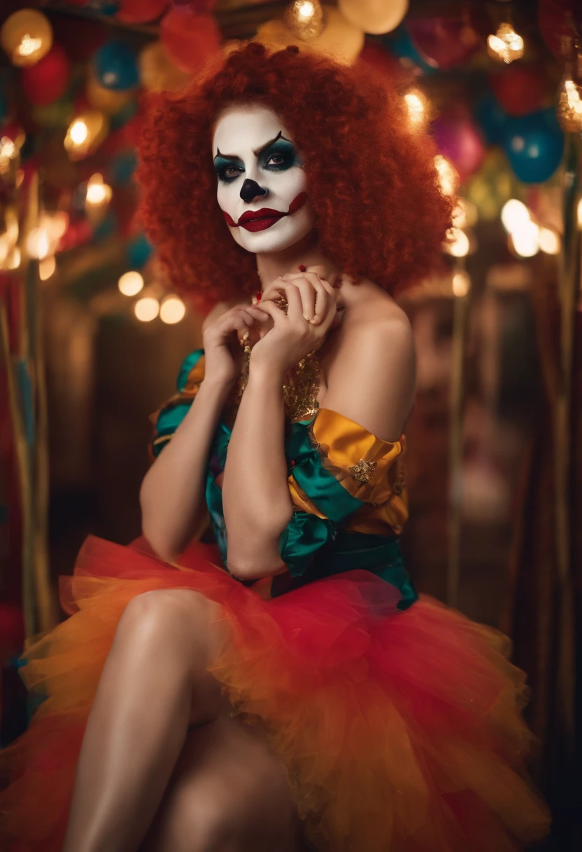Garota, sexi, clown outfit, wallpaper