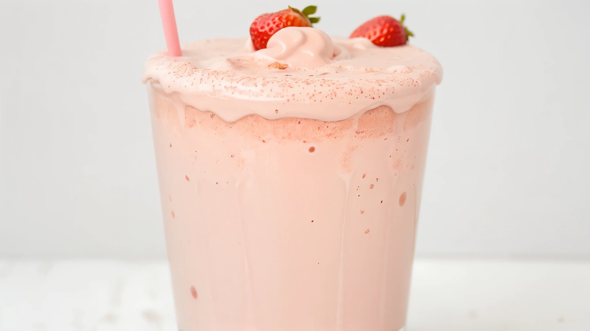 Delicious Strawberry milk shake ,delicious, White background, sharp