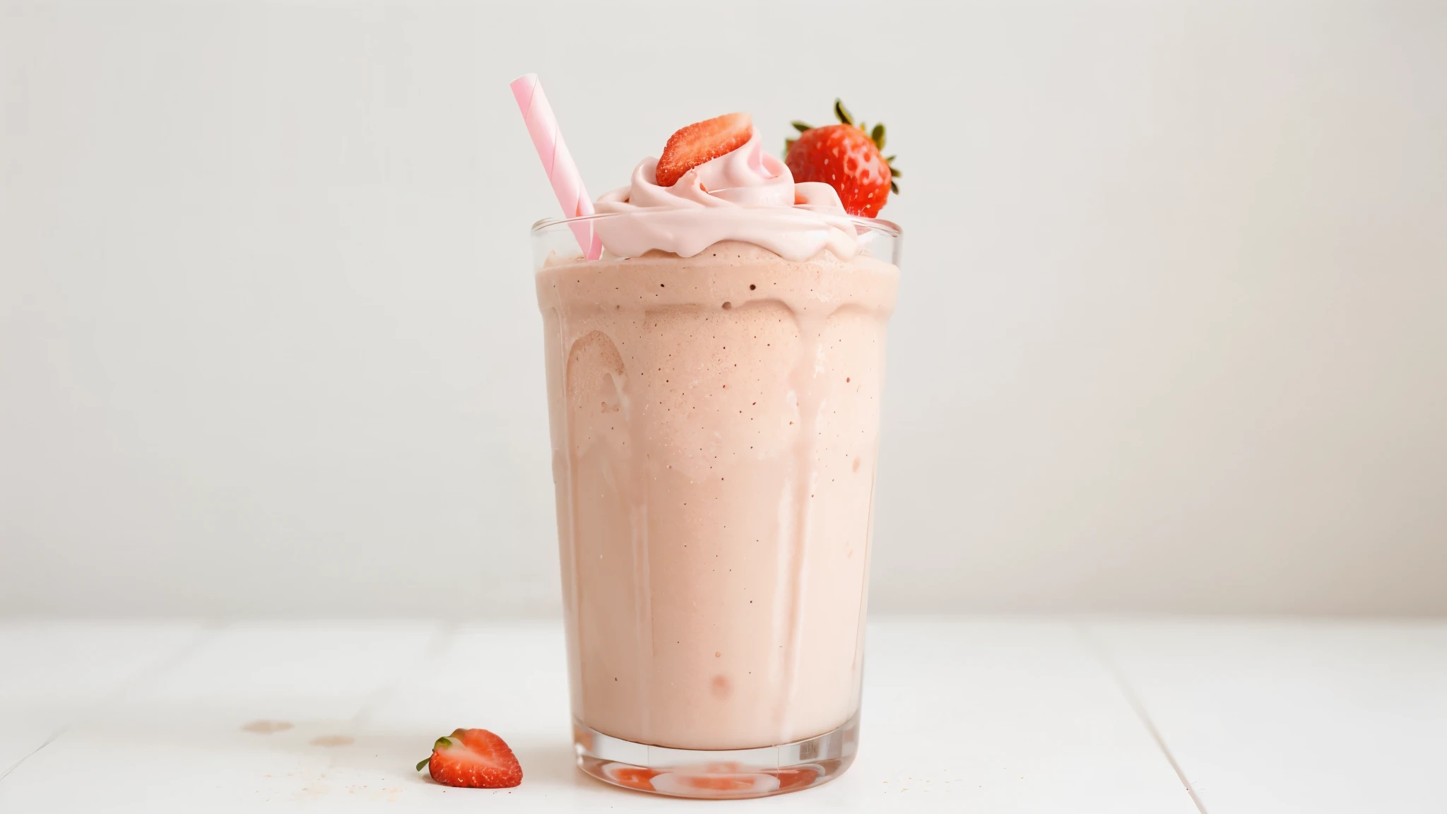 Delicious Strawberry milk shake ,delicious, White background, sharp