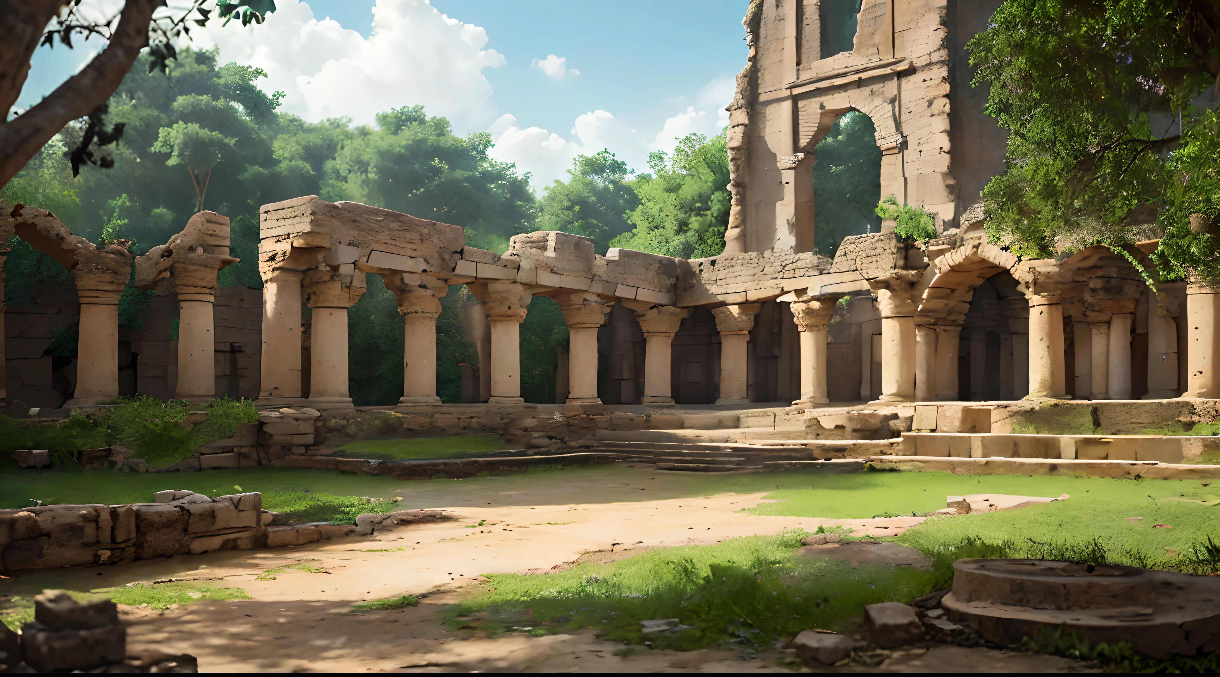 best quality,8k,high definition,ultra-detailed,(realistic,photorealistic,photo-realistic:1.37),natural eyes,ancient ruins of Babylon,tribe,warrior,reggae roots,nature,ecology,vivid colors,bokeh,masterpiece:1.2,peaceful ambience