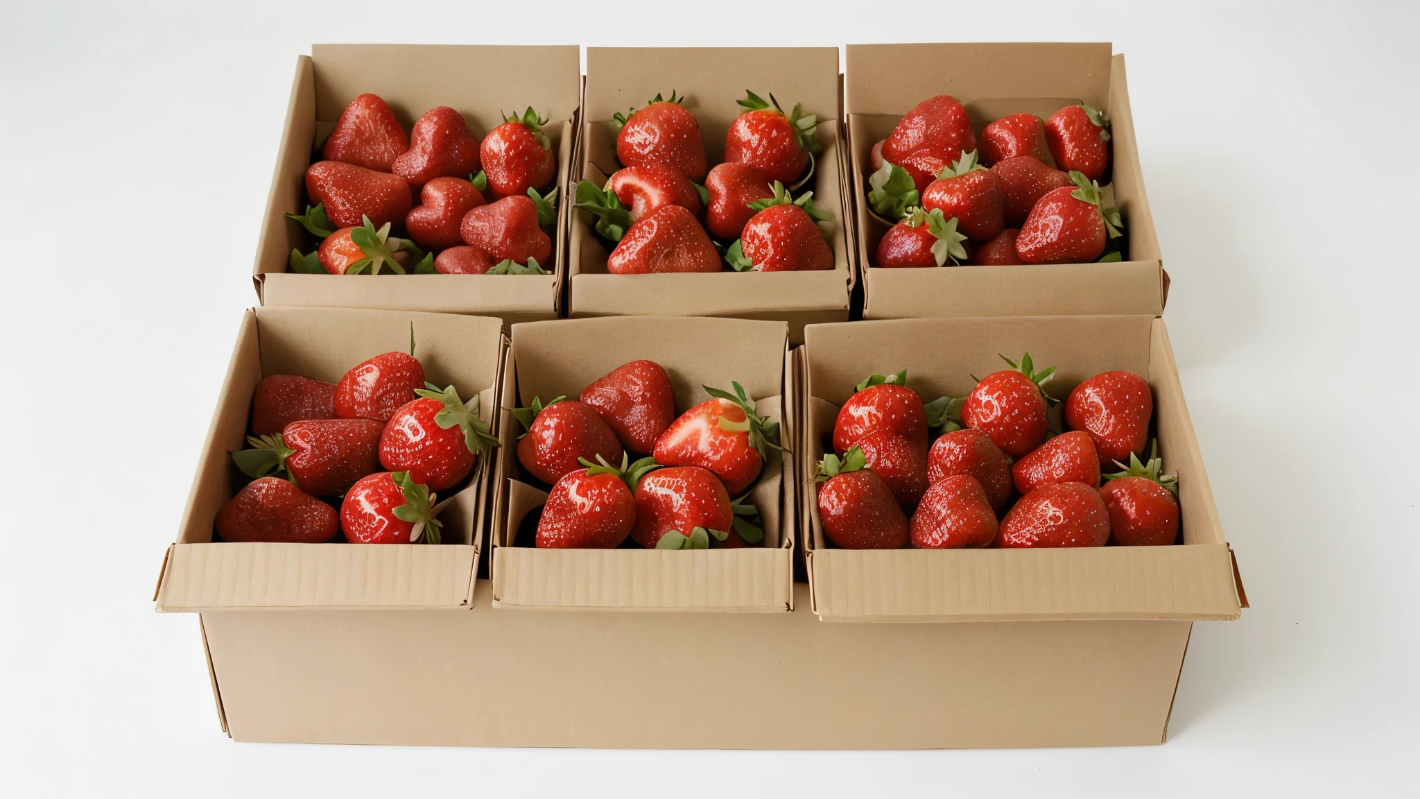 Delicious strawberries in a box ,delicious, White background, sharp