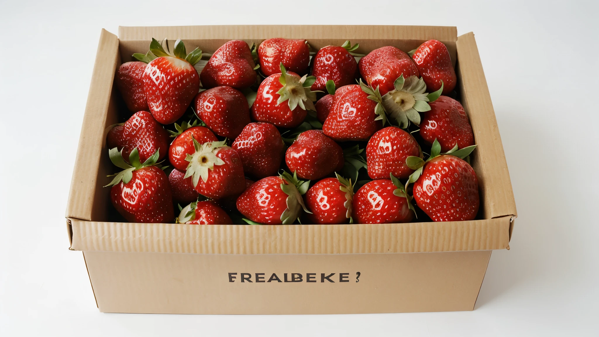 Delicious strawberries in a box ,delicious, White background, sharp
