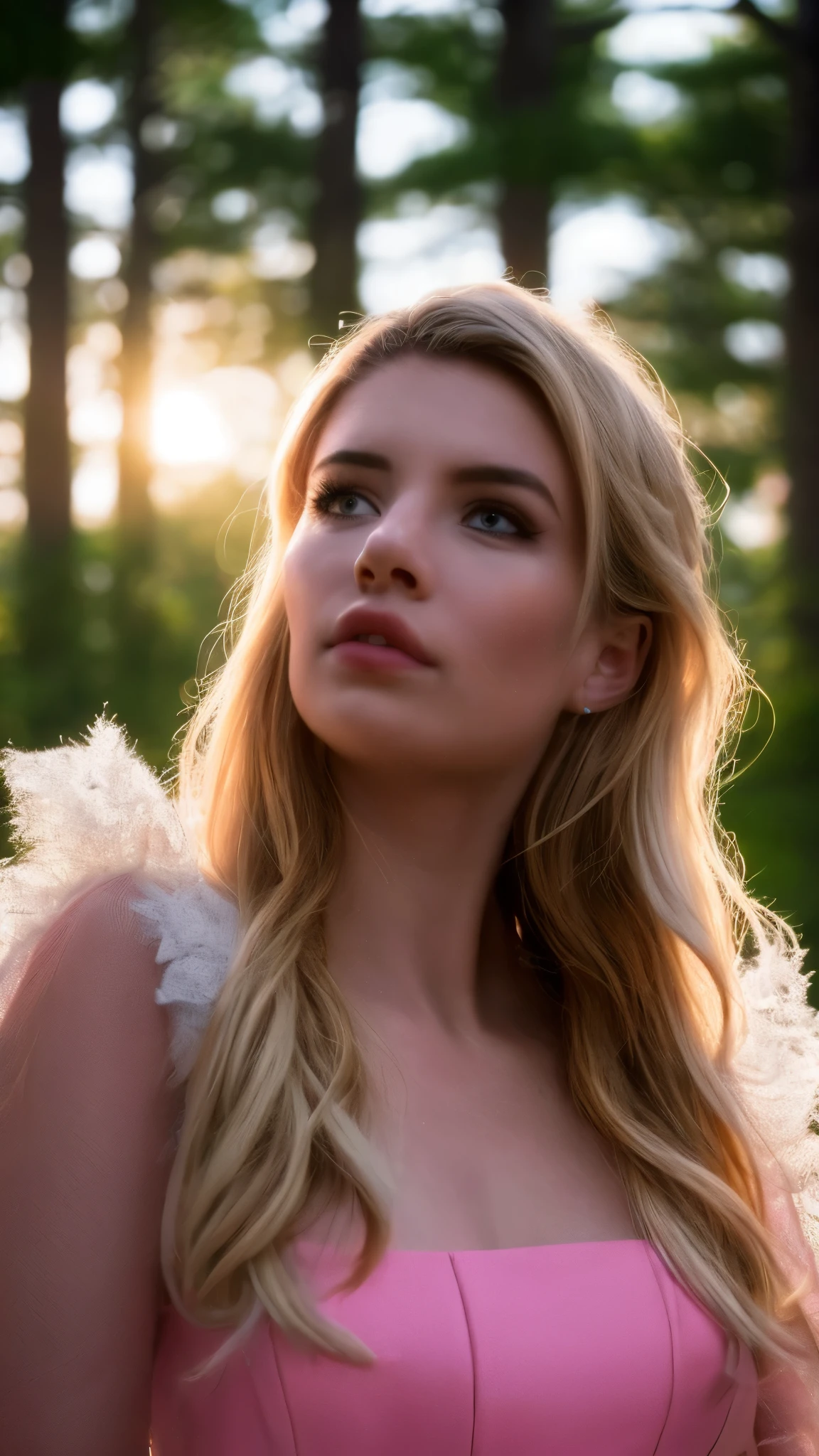 1girl, busty, blonde, beautiful detailed eyes, beautiful detailed lips, extremely detailed face, long eyelashes, intricate hairstyle, elegant expression, gorgeous dress, flowing fabric, sunlight, mist, fantasy forest, cinematic lighting, vibrant colors, ethereal atmosphere, (best quality, 4k, 8k, highres, masterpiece:1.2), ultra-detailed, (realistic, photorealistic, photo-realistic:1.37)
