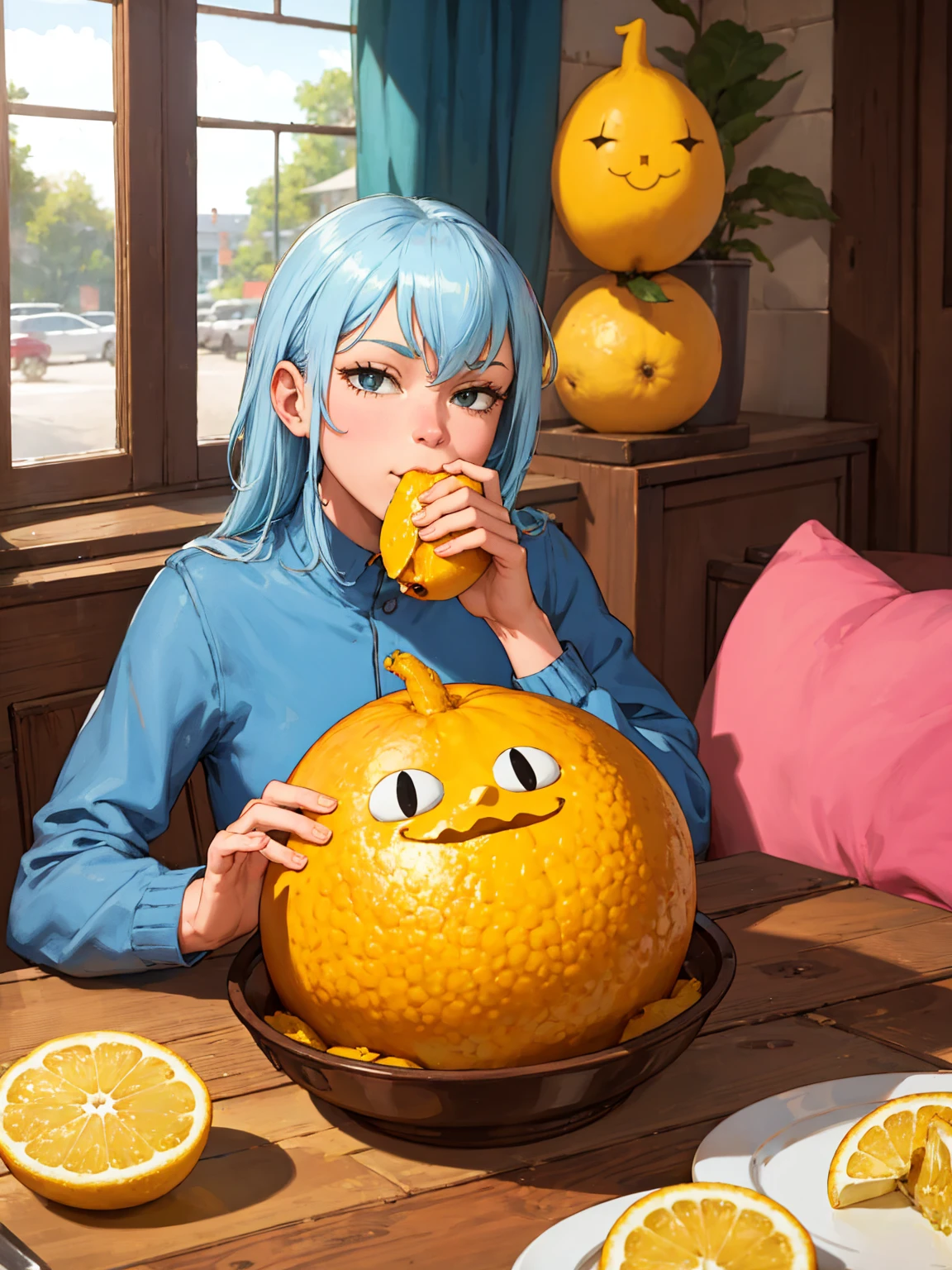 anthropomorphic lemons eating challenge, eating challenge, lem0ngr4b, 