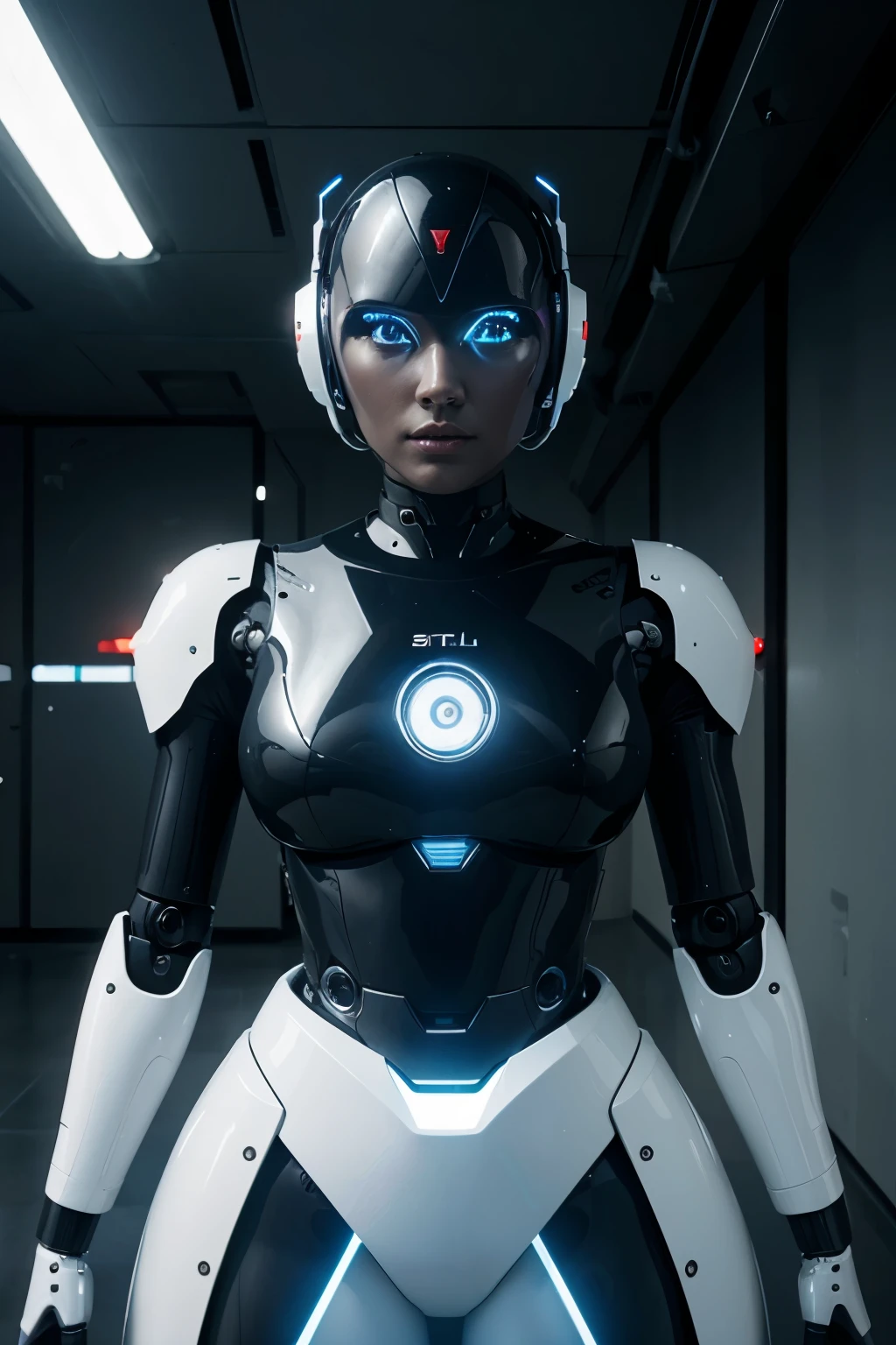 create an image of a robot using high technology,estilo futurista 