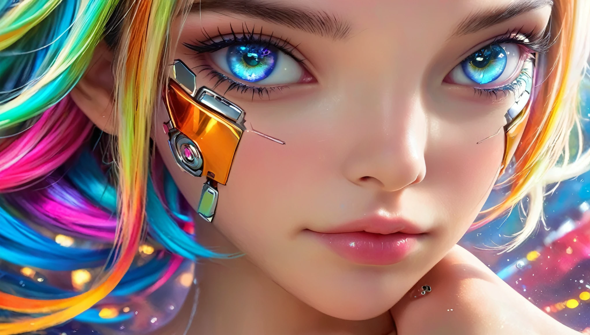 arte oficial, fondo de pantalla de unidad 8k, ultra detallado, Hermoso and aesthetic, Hermoso, obra maestra, mejor calidad, (zenEnredo, mandala, Enredo, enEnredo), chica,Traje blanco ajustado a la piel,cabello corto,Chrome robotic parts, ((manos perfectas)), ((dedos perfectos)), ciberpunk lujoso, robot, Naves espaciales de lujo limpias, Science fiction