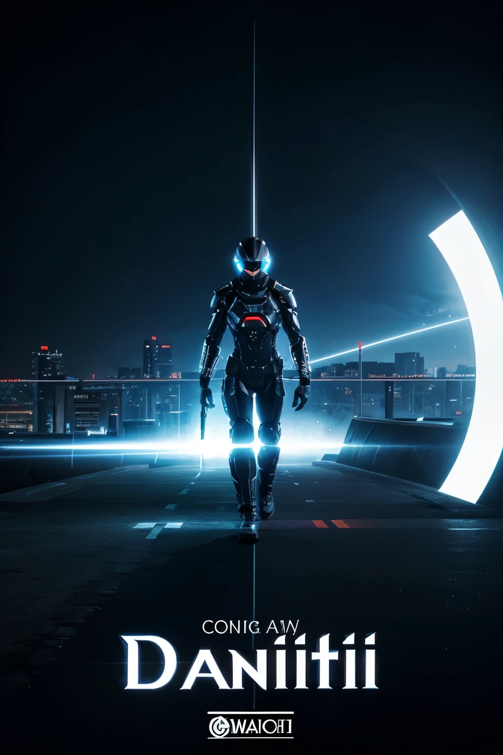 Logo with the name danielitho with futuristic themes