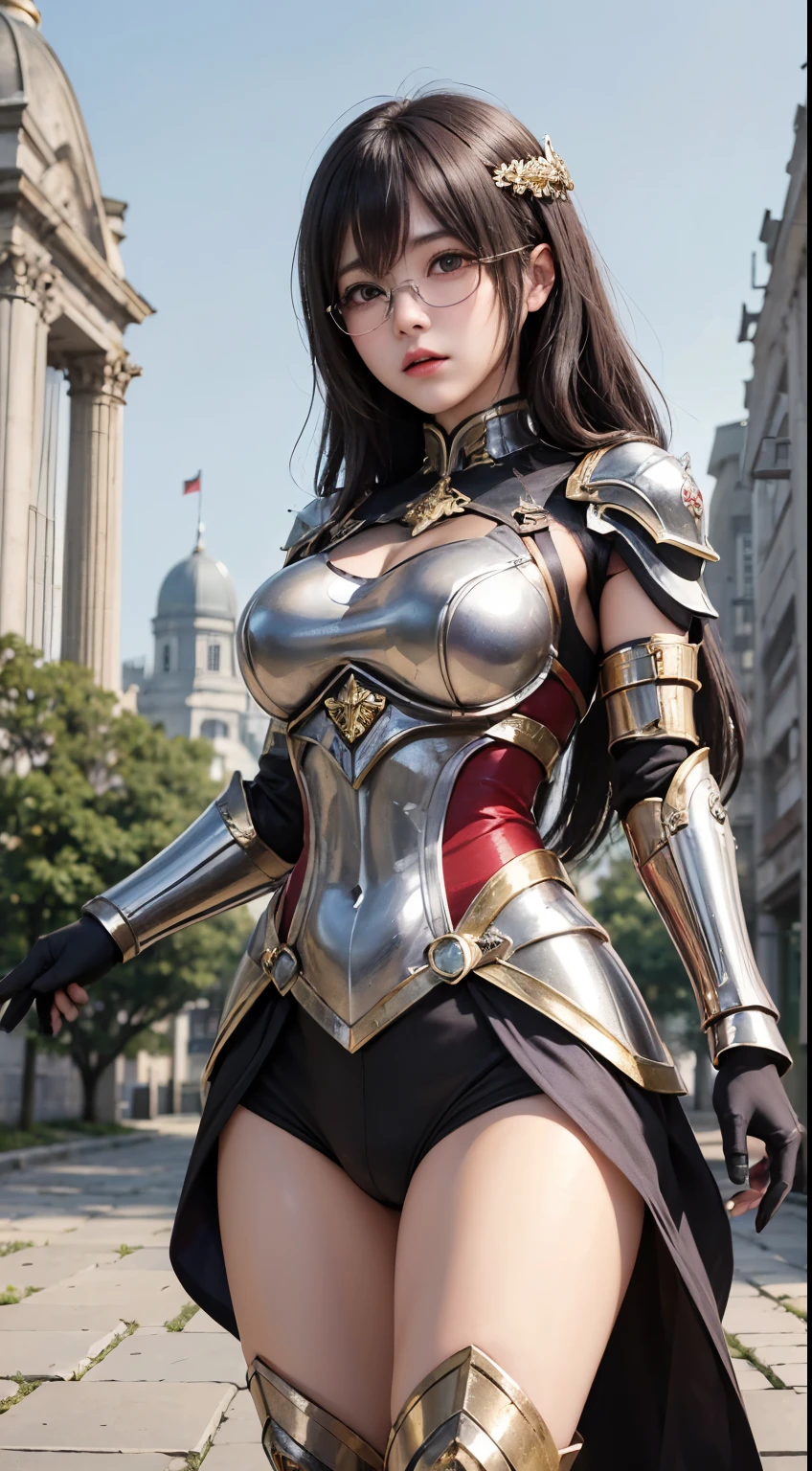 "(highest quality: 1.2), masterpiece, extremely detailed 8k uhd, ((Official Art)), CG, background(Black Night Sky,Big Moon),Close-up of a woman,Wearing a white shirt、Purple Hair,Very long hair,very thick braids,Purple eyes,big , realistic girl rendering, 8k artistic german bokeh, Enchanting girl, Real Girl, Gurwitz, Gurwitz-style artwork, Girl Roleplay, Realistic 3D style, cgstation Popular Topics,, 8K Portrait Rendering,(truth,truth:1.4),Wear pink pajamas,巨big ,Sparkling eyes,Purple eyes 、1 Ultra-Detailed Goddess of War, A temple in the ruins of a ruined empire々Standing Up Together, (Dynamic posture: 1.3), Dense armor reveals the heart of the conflict, (Finer details), shine, Places with strong light, (armor of historical importance:1.2), Shine Metal Armor, ((((Glasses))))、(Shine magic symbol on armor:1.3), (There was magic all around her.:1.3), Long black hair waving in the wind in every detail, Detailed Weapon Holding, (Sharp Sword, Shine:1.3), Shine eyes filled with determination and vision, ((Silver Armor)), Ultra-detailed shield with a symbol of steadfastness, (intense expression:1.1), (After her, A new empire is soaring into the sky: 1.4), (Light is、Emphasize her domination and rebirth behind the scenes:1.4), (Fiery red flags fluttered:1.1), (The wind carries whispers of a new beginning:1.1), (wisdom and rebirth:1.2), (Strong stance:1.2), (Overwhelming Mystical Power:1.2), alone, (Shine sweat:1.1), Gem Armor, (Silver and gold contrast:1.3), (The overall red color covers the scenery:1.4)"