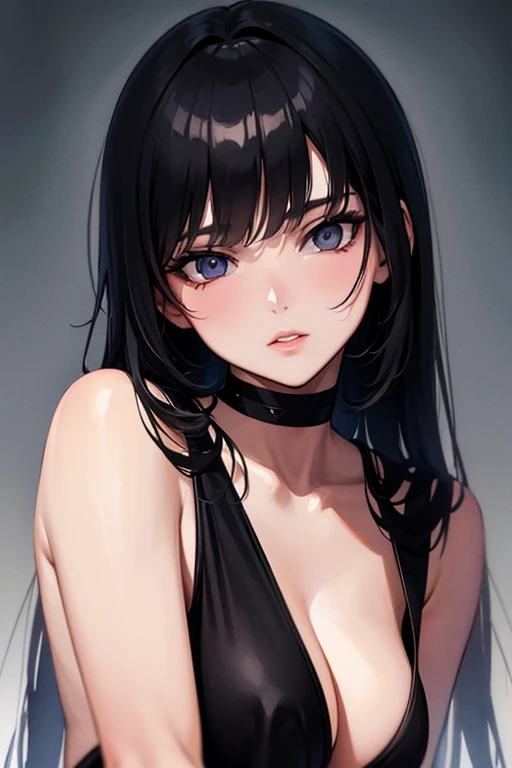 watercolor and oil painting fusion, best quality, hot black artwork, white line art, beautiful woman self portrait, light up, nsfw,