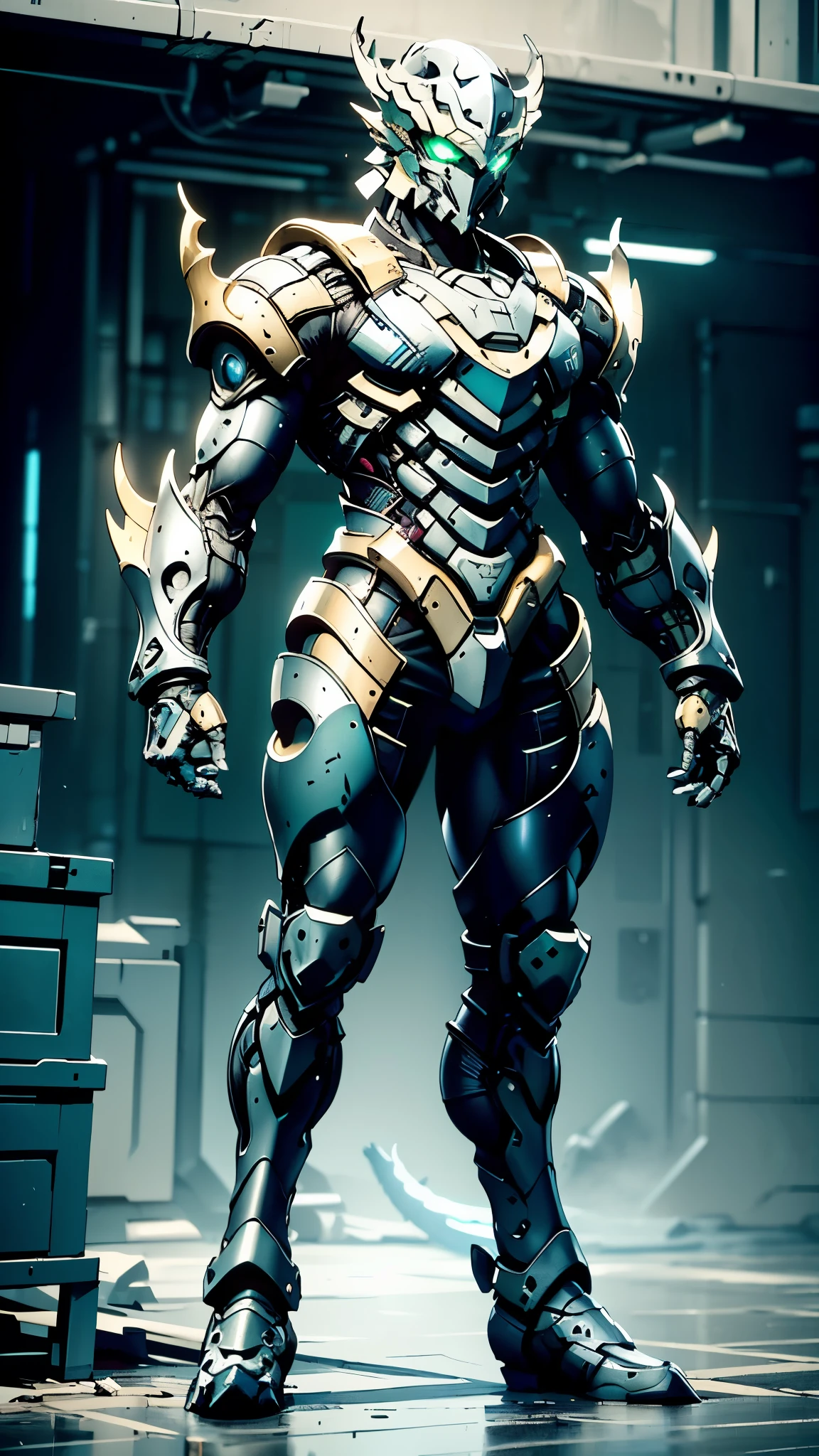A man wearing a full-face helmet, a fantasy-style biotech armored combat suit, green eyes, (a composite layered chest armor), fully enclosed shoulder guards, matching arm and leg guards, the belt is adorned with dragon claw grasping orbs, (the color scheme is primarily yellow with black and blue accents), the design balances heavy with agility, a high-tech bio-mecha armor, (Armor Concept Inspired by Dragon, stand on the top of a skyscraper in a futuristic sci-fi city), this character embodies a finely crafted fantasy-surreal style armored hero in anime style, exquisite and mature manga art style, (battle damage, element, plasma, energy, the armor glows), ((male:1.5)), metallic, real texture material, dramatic, high definition, best quality, highres, ultra-detailed, ultra-fine painting, extremely delicate, professional, perfect body proportions, golden ratio, anatomically correct, symmetrical face, extremely detailed eyes and face, high quality eyes, creativity, RAW photo, UHD, 32k, Natural light, cinematic lighting, masterpiece-anatomy-perfect, masterpiece:1.5
