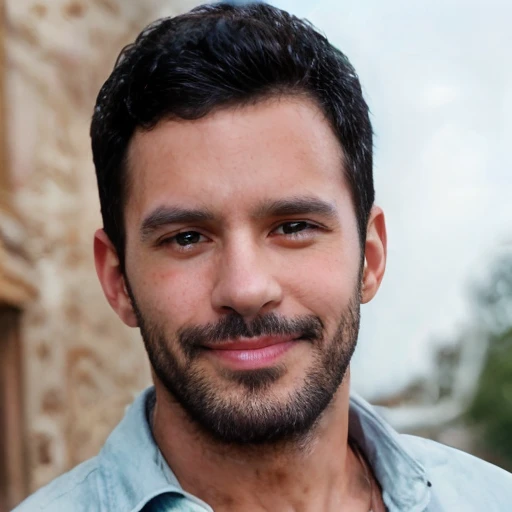 male, face, realistic, (smile:1)