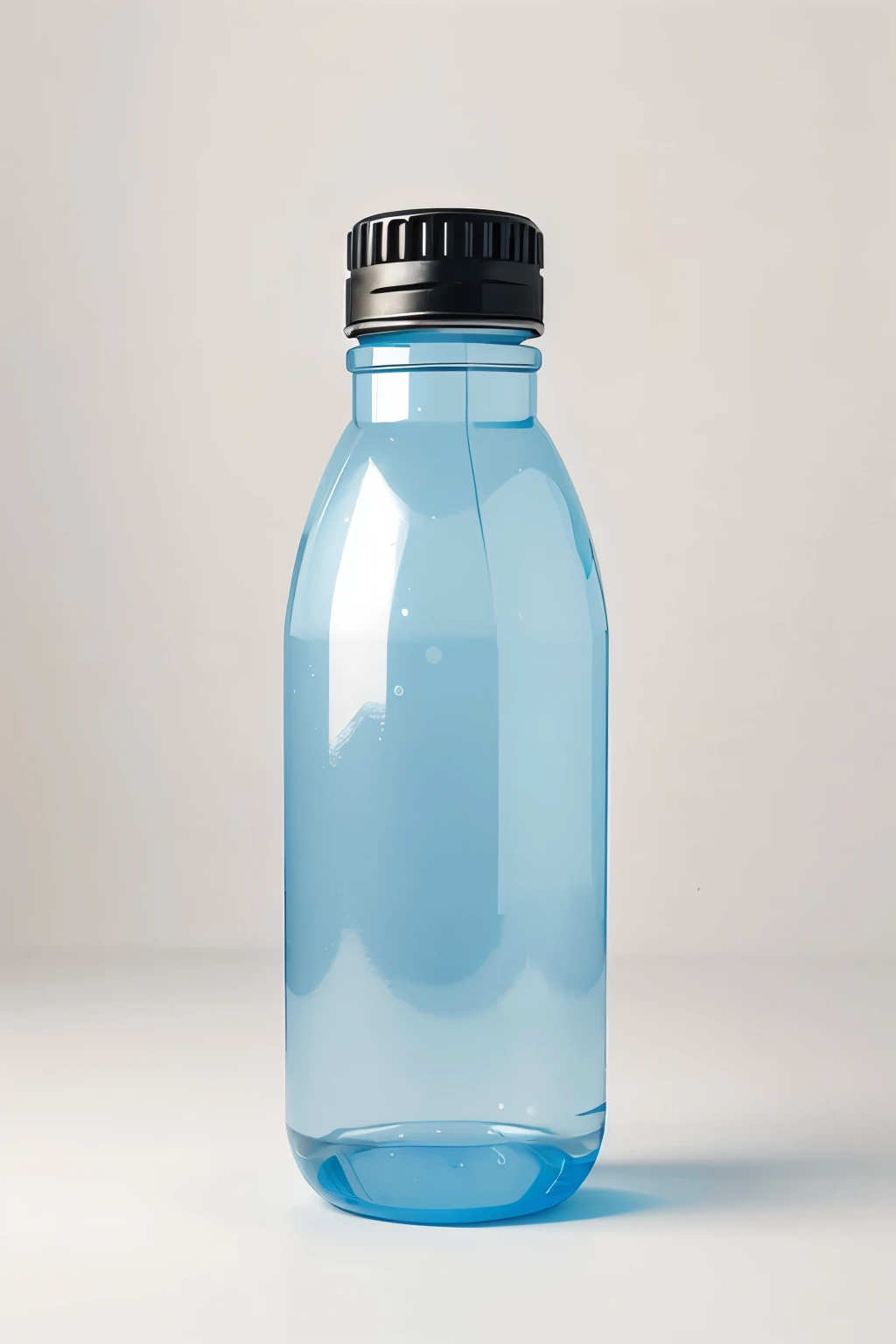 Create a minimalist illustration that shows a background figure where you choose to recycle water bottles
