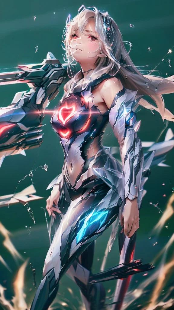 最high quality、Best image quality、masterpiece、With a girl((White tank top、Red long pants、18-year-old、Ten generations、cute、Best Bust、Large bast,Beautiful glowing purple eyes、Spread your chest wide, Blonde、Long Hair、Slender,Big Valley、Militant Movement,Sharp Claws、With sniper rifle、Headphones、glowing back jet、Combat pose、Filming in progress、Splash、The feeling of sprinting)),high quality、Beautiful art、background((Space Battlefield)))、depth(Earth),Tabletop、Depth of written boundary,Cinematic style