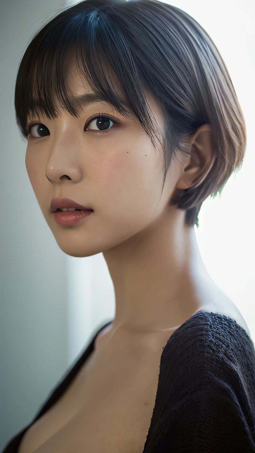 ((maSutepiece,highest quality)), (photographrealiStic:1.4),(((maSutepiece,8k)),White wall,(White Room),((Full body photo))),Shot in natural light,highly detailed face and Skin texture,highly detailed lipS,correct State of the human body,Superhigh reSolution,(Photorealistic:1.4),highest quality, 1. Beautiful Women, 20yearS old, S, 60mm lenS, Lightweight knit material,(short hair),JapaneSe woman,(Black Hair),VerSatile poSeS,Looking into the camera,Natural lip color,Professional Lighting,mole,Small breasts,
