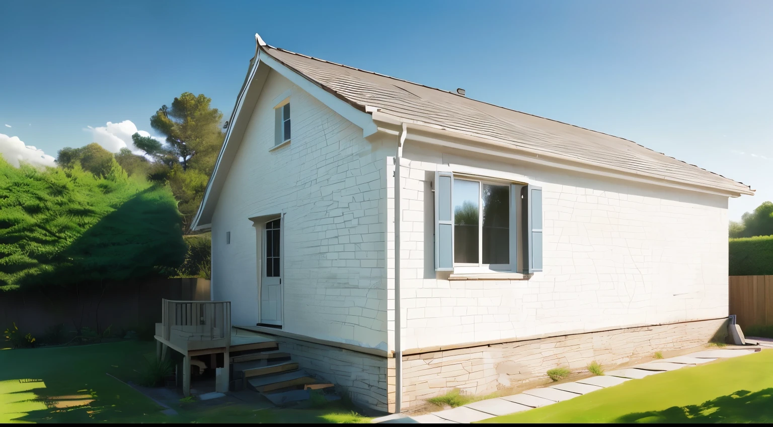 The same facade of the house, same environment, but from a different angle