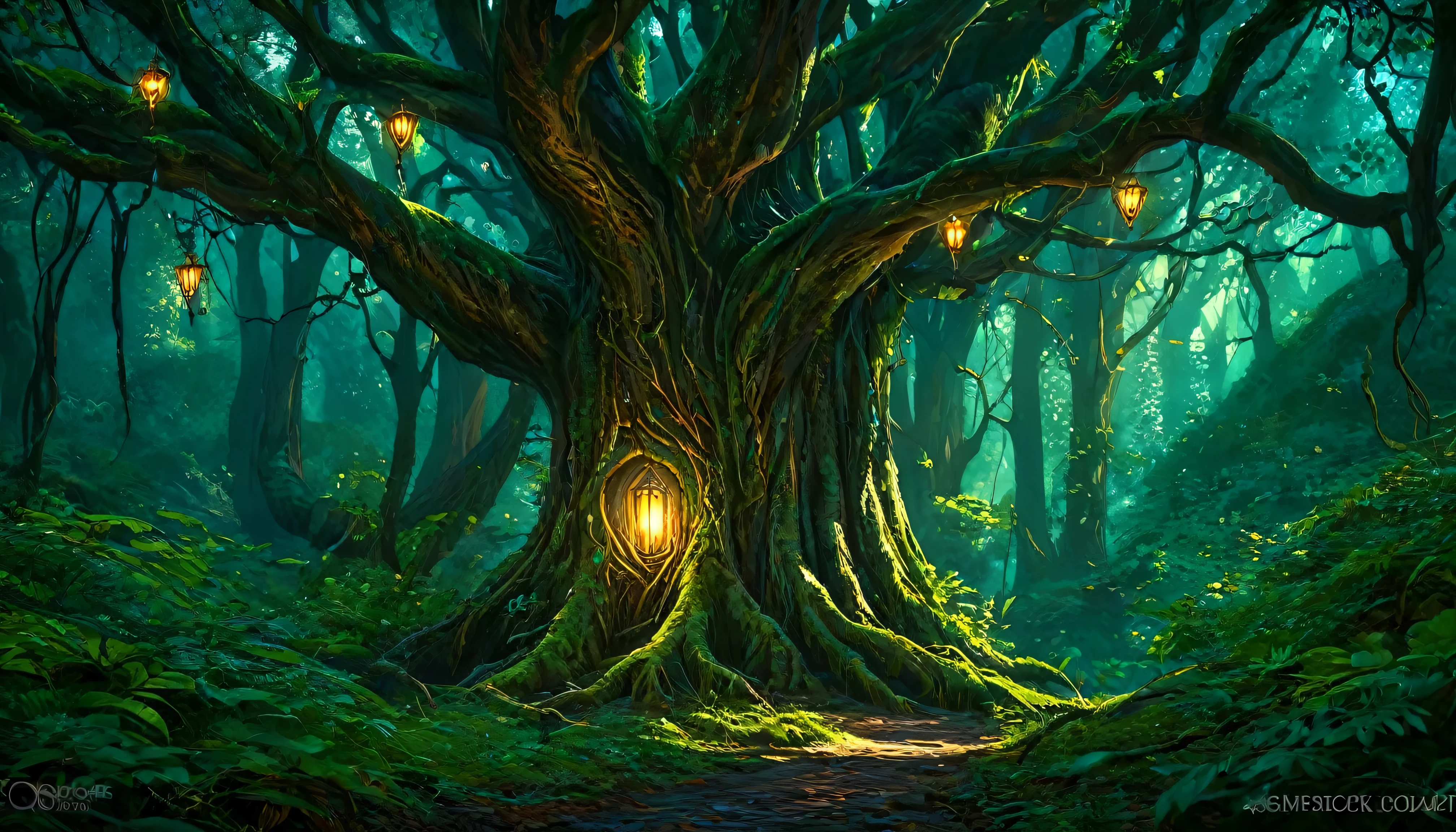 (anime, fantasy), (best quality, high resolution, depth of filed, HDR:1.2), (A majestic ancient elven forest, dense ancient tree, dense lush foliage, unique vegetation), fantastical landscapes, vibrant colors, majestic, enchanted, elven runes, (dark gloomy atmosphere). A mesmerizing fantasy with enchanting elements blending seamlessly, beautiful, extremely detailed, intricate, delicate, serene fantasy, light filtering through the trees, bokeh, cinematic lighting, 8k, high quality