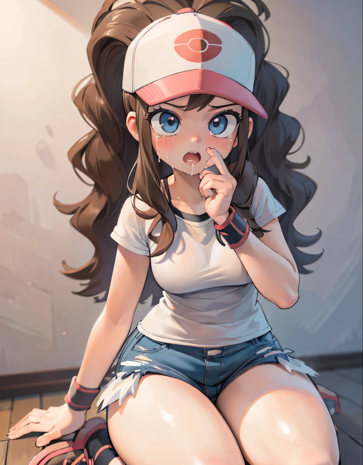 (best quality,4k,8k,highres,masterpiece:1.2),ultra-detailed,(realistic,photorealistic,photo-realistic:1.37)highres,portrait,beautiful girl, ultra-detailed, realistic:1.37, sketches, hilda pokemon, def1, full body, detailed eyes, beautiful eyes, anime style eyes, perfect hands, curvy, dinamis pose, annoyed look, open mouth, encanto femenino,  in a classroom, dinamic pose, back shot, from bihind, bukkake, cum on face, cum on mouth, cry, crying with open eyes,