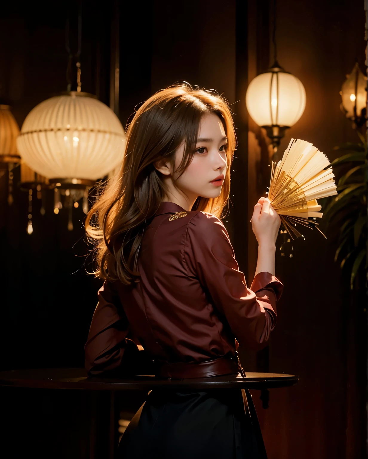 (Best quality, 8k, 32k, Masterpiece, UHD:1.2) "Generate a captivating artwork featuring a young Japanese girl model with short, sleek black hair styled in a chic bob haircut. Envision her bathed in dramatic cinematic lighting, creating an atmosphere of allure and mystery. Emphasize a romantic aesthetic vibe, showcasing the model in a poised and elegant pose that evokes a sense of intimacy and sophistication. Utilize warm and soft tones to enhance the romantic ambiance, and consider incorporating elements like flowing fabrics or flowers to add a touch of ethereal beauty. Capture the essence of romance and beauty through the model's expression, the play of light and shadows, and the overall aesthetic, creating a visually compelling and emotionally resonant piece." (perfect eyes), flawless skin, flawless face, cinematic, tight body, ((well-proportion female hands)), ((female hands with five digits))