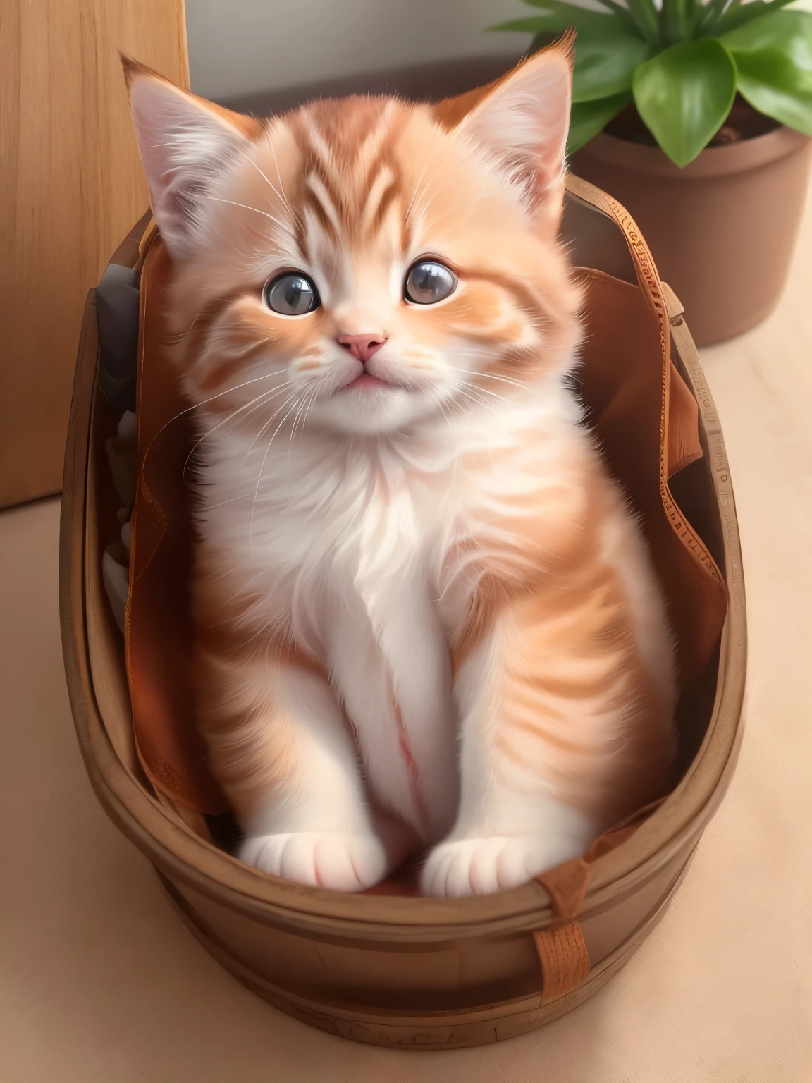 (highest quality,4K,8k,High resolution,masterpiece:1.2),Super detailed,(Realistic,Realistic,Photorealistic:1.37),indoor,Cute reddish brown kitten,White nose、(Mostly white)、All front legs are white、Art Gallery、(Very small kitten)、Sleeping、Random Pause