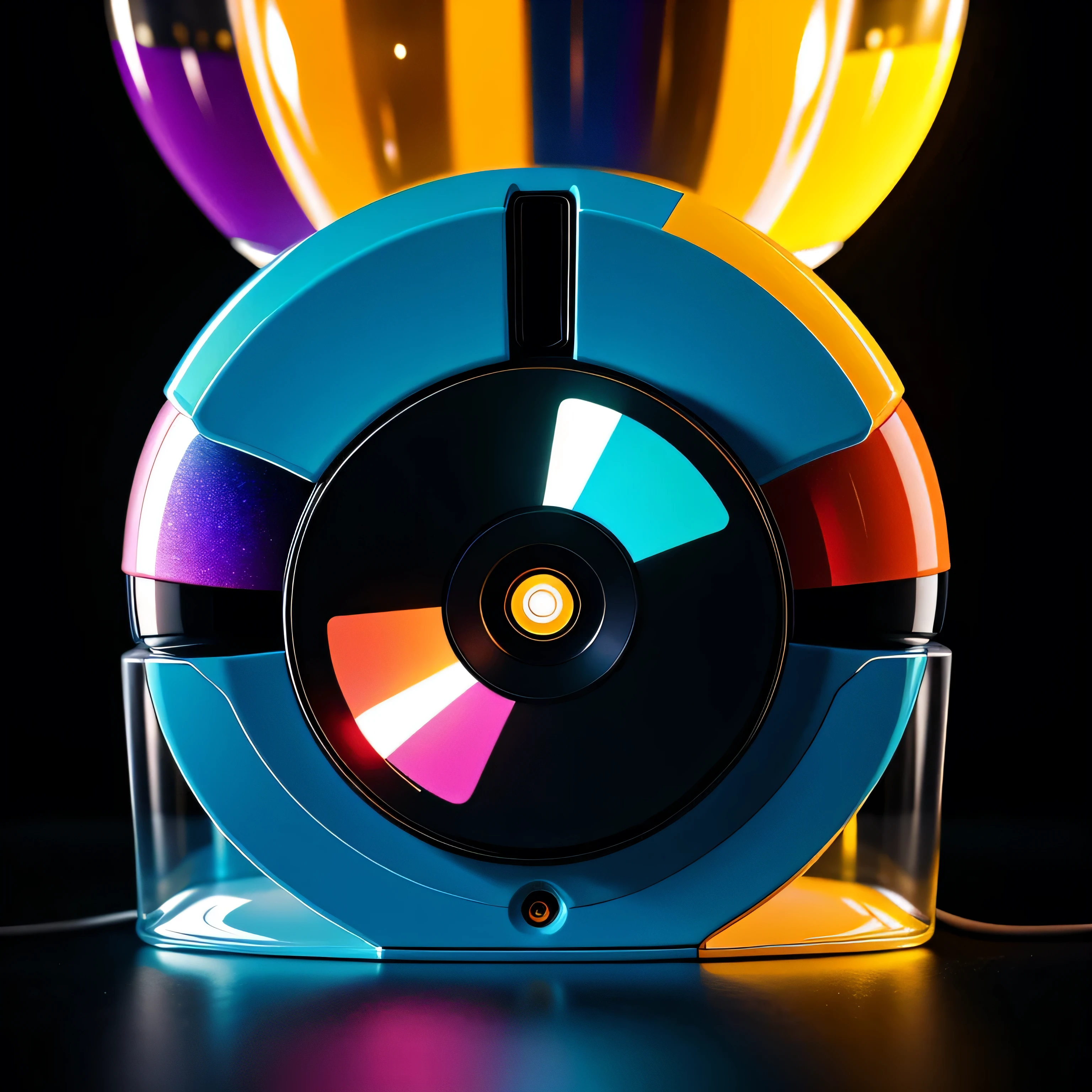 A shot of the seventh generation phone, Sci-fi style, background with,Designing the art of the future,Many colors, unique assortment, Advertising shot