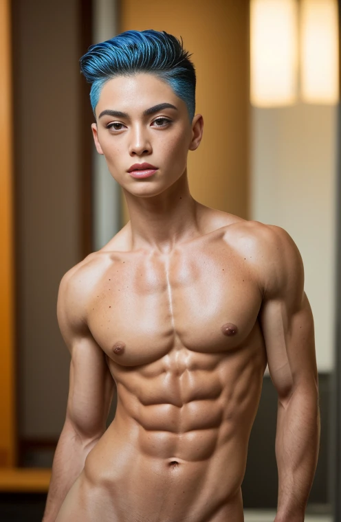 (((Attractive androgynous mix gender ginger person with freckle with male head shape and female facial features))), (((ginormous chiselled masculine manly muscled chested with masculine flat chested male extremely shredded muscular body with pussy and feminine facial feature))),
85 mm art lens, f 1.2, sharp focus, 8 k high definition, ultra detailed, photorealistic, masterpiece, perfect fingers, UHD 8k, solo androgynous, realistic image, high detail, photo quality, best quality, ultra-detailed, masterpiece, finely detail, realistic skin texture, sharp focus, insanely detailed, intricate, detailed girl face, smooth skin, rippedshredded, ultra realistic, real lesbian girl, detailed face, ultra real androgynous Bisexual face, very detailed skin,
(hair colour fully blue:1.5), (((shor bobs parting undercut: haircut1.3))), shaved sides head fade,
beach, bitch,
nudity, (((nude cute little pussy))), (((Attractive female androgynous mix gender))),
stand up straight, (((show thigh up))),