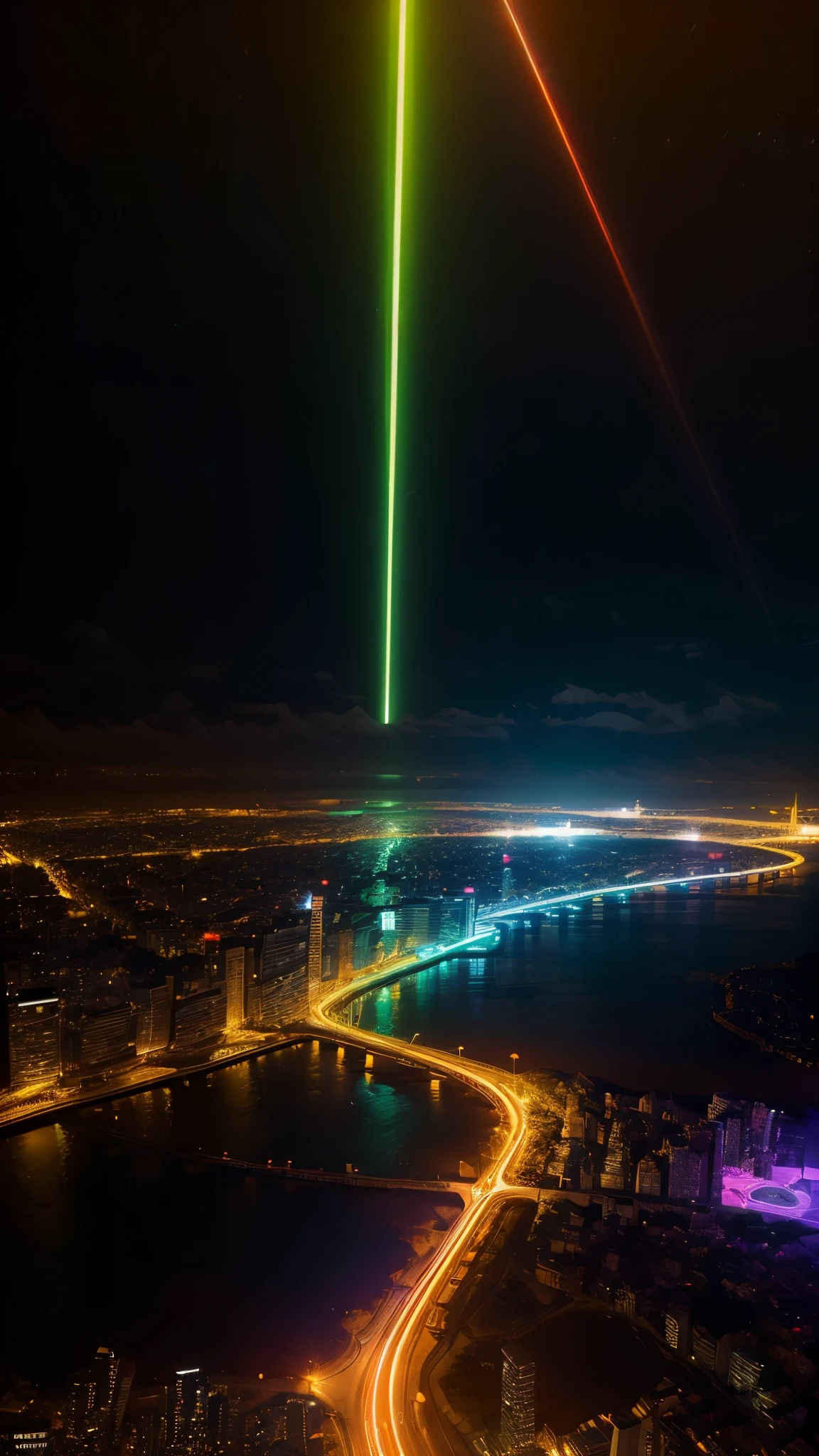 (melhor qualidade,8K,realista:1.37),neon,O brilho,brilhante,Tron,Uma paisagem urbana