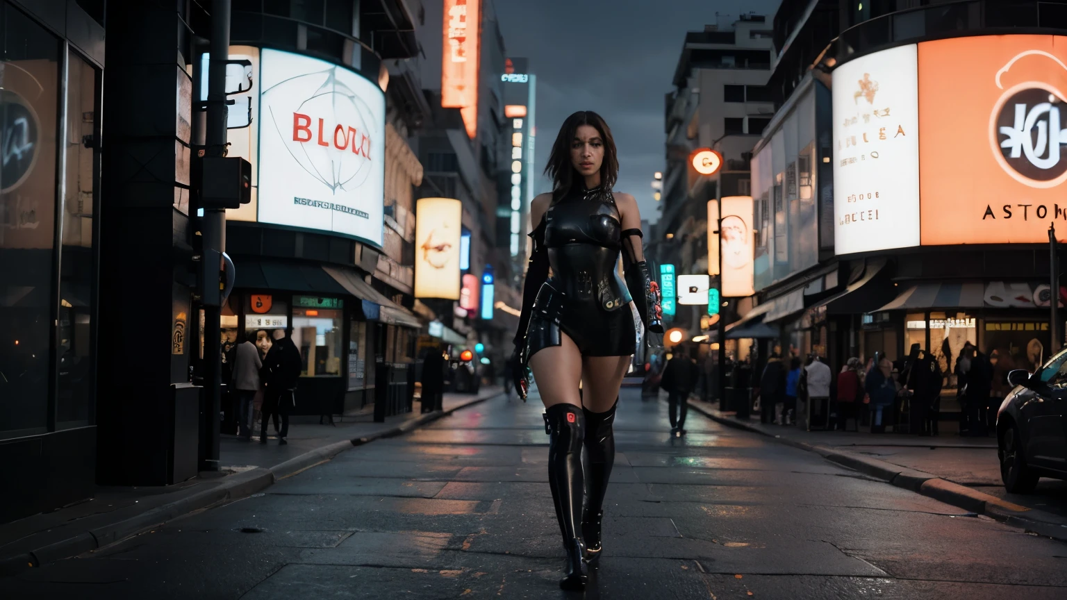 Cidade estilo cyberpunk full hd, 4k, dynamic, ultra realista