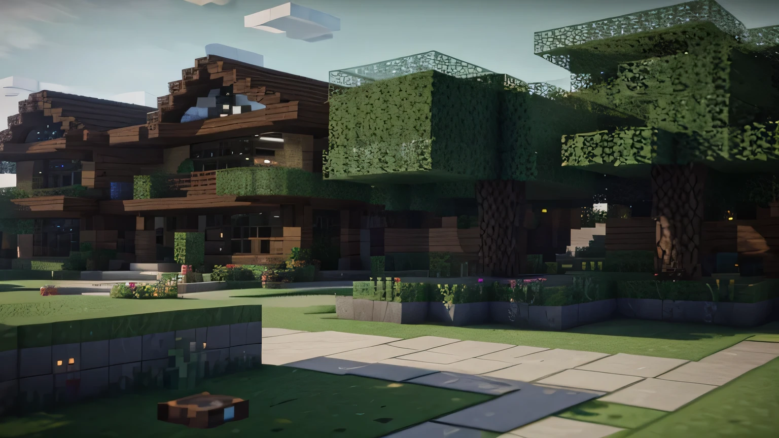 minecraft game, 4k, horizontal, add npc with minecraft style
