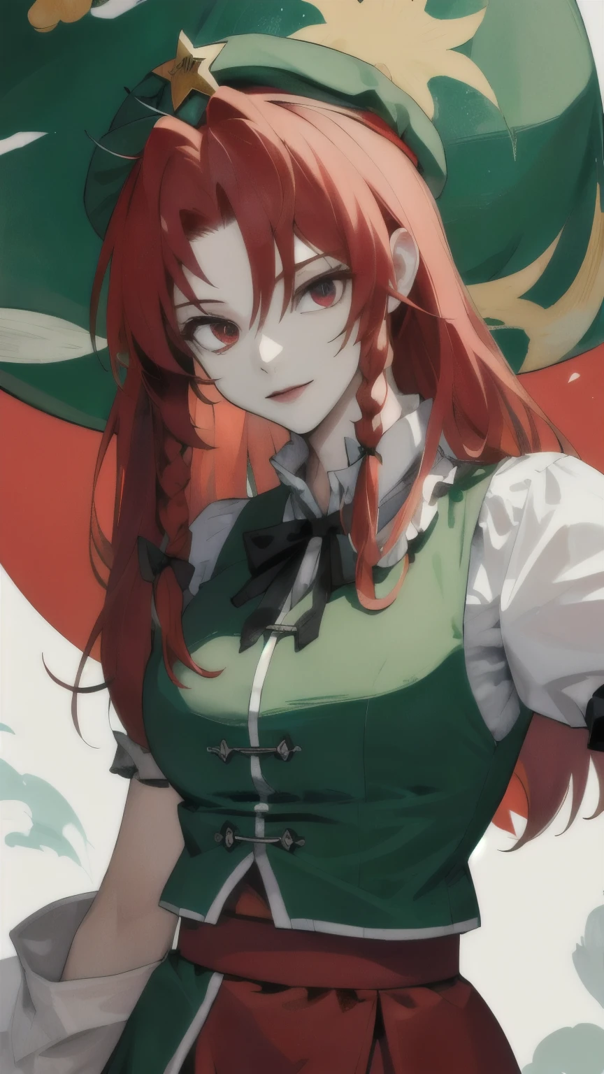 (masterpiece, ultra_detailed:1.3), hong_meiling, Touhou_series,
