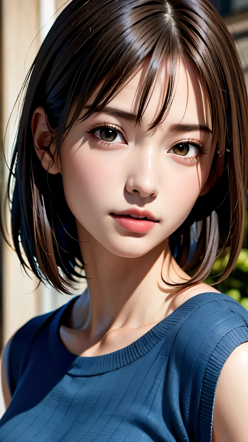 masterpiece, 最high quality, Ultra-high resolution, (Realistic:1.4), Beautiful face in every detail, high qualityの衣類, Amazing European Women, very cute, Portraiture, 肌が柔らかくてPerfect Face、Perfect Face, Shoot your hair, 8K resolution,Super Realistic,Very detailed,high quality, A broad perspective, (short hair:1.3)