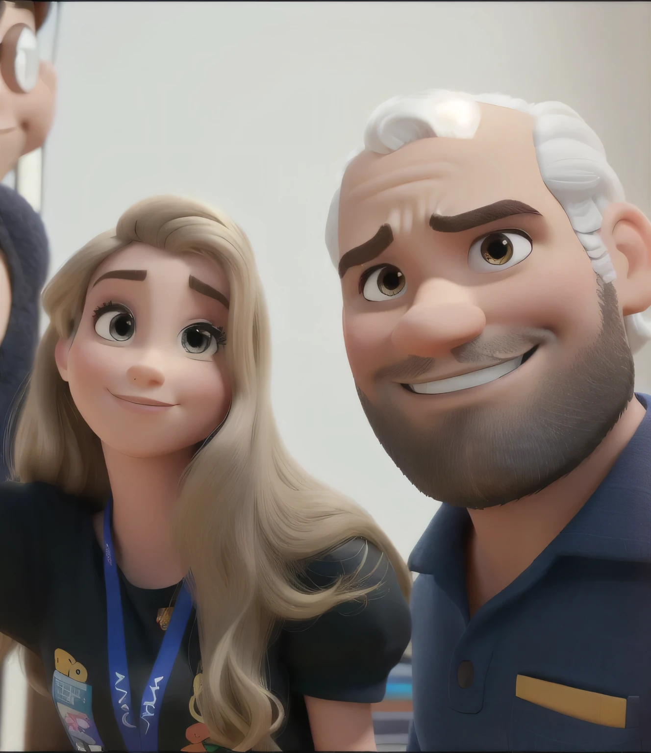 Um homem e uma mulher estilo Disney Pixar, alta qualidade, melhor qualidade