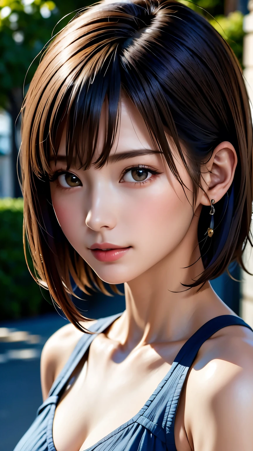 masterpiece, 最high quality, Ultra-high resolution, (Realistic:1.4), Beautiful face in every detail, high qualityの衣類, Amazing European Women, very cute, Portraiture, 肌が柔らかくてPerfect Face、Perfect Face, Shoot your hair, 8K resolution,Super Realistic,Very detailed,high quality, A broad perspective, (short hair:1.3)