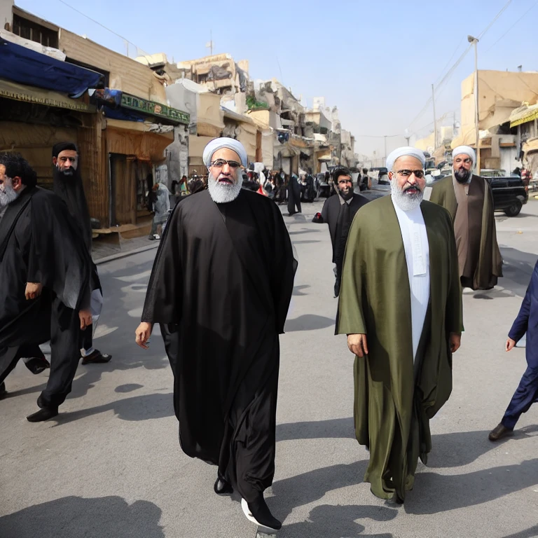 (masterpiece, best quality:1.2), photograph, 1man, face of Iranian man, Ebrahim Raisi, was walking in street in Tehran, Iran