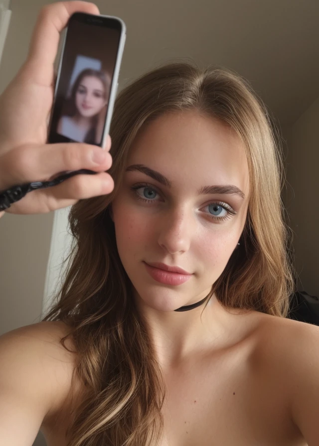 a selfie of a pretty young woman, taken with iphone camera