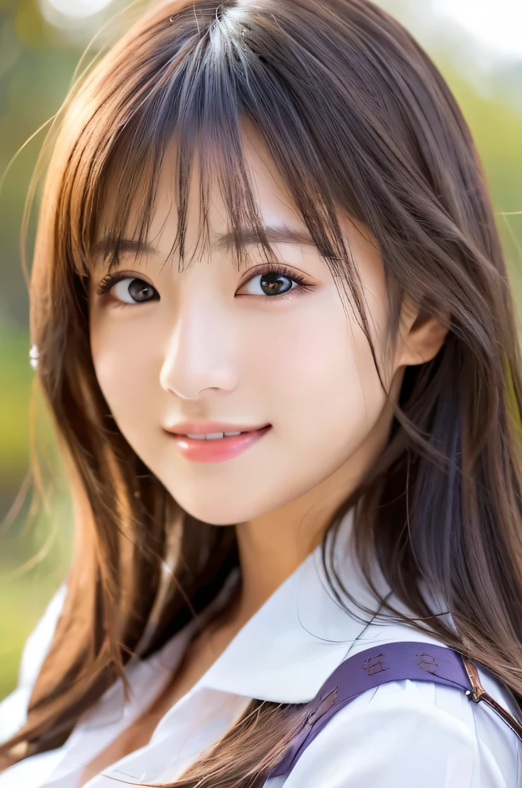 (((8k,Very detailed,Attention to detail、highest quality,masterpiece,Attention to detail))),RAW Photos & Realistic atmosphere,Beautiful dark eyes,Glossy lips,Thin eyebrows,beautiful Eyes、Soft white skin that shines in every detail、Her deep black eyes are very beautiful,Very beautiful face,Very beautiful face、Lively Faces,beautiful, Glistening lips,beautiful Eyebrows,Infinite Reality, Realistic Young Gravure Idol,Very cute woman , Young Gravure Idol, Young Gravure Idol, とても美しくてかわいいbeautiful 21 year old beauty,Incredibly beautiful and elegant,beautiful 21 year old beauty,Natural soft light,(Shiny Hair,,beautiful and kind eyes:1.5),A kind smile,Shapely breasts,Long Hair,beautiful posture,No makeup,Take a quick look at the camera,shirt,Japanese women,