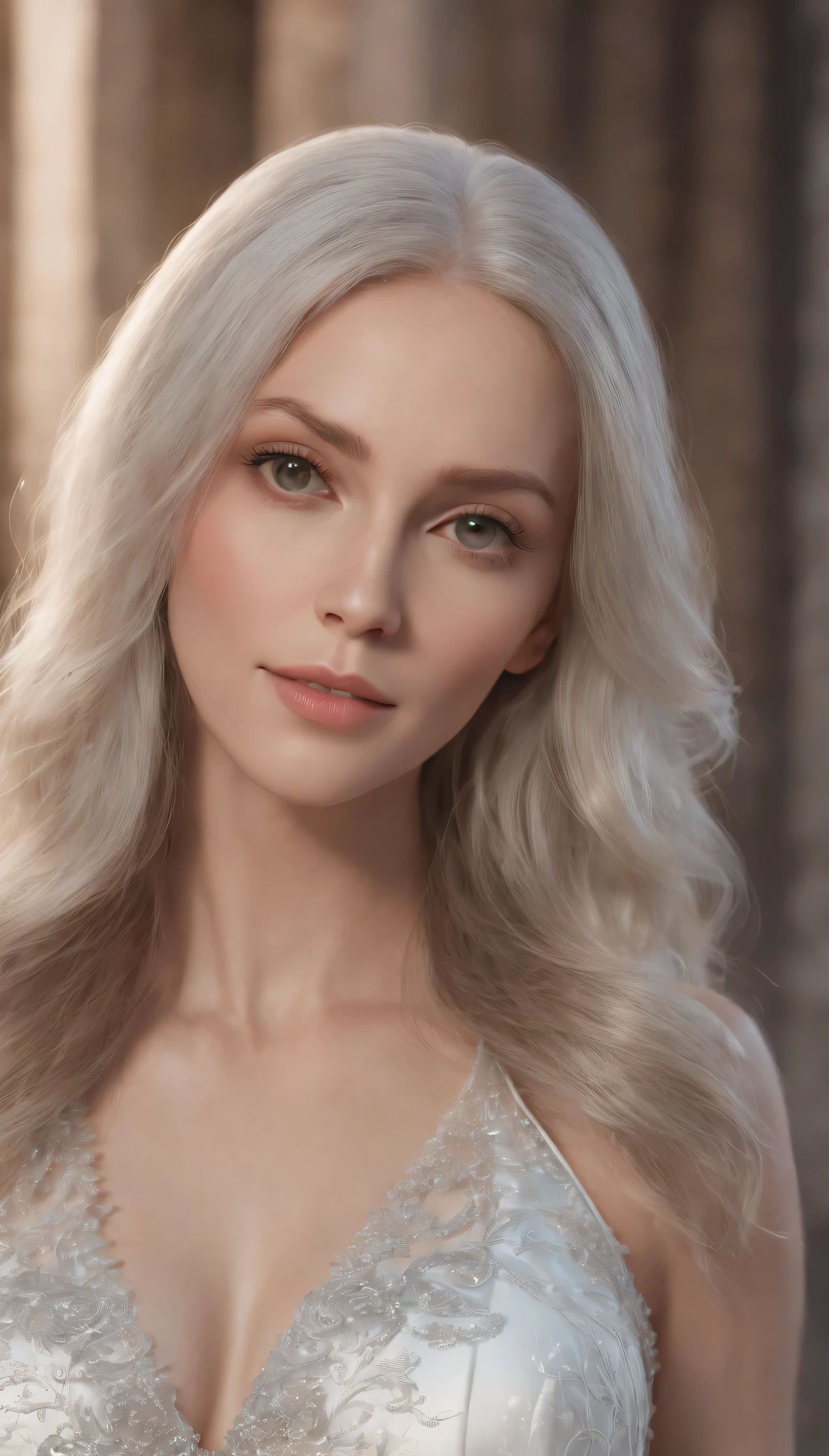 ((highest quality)), ((masterpiece)), (Very detailed:1.3), 3D, Shitmeka, Fortune teller woman in beautiful evening dress, Long silver hair, Sci-Fi Technology, High resolution (High Dynamic Range), Ray Tracing, NVIDIA, Super Resolution, Unreal 5, Scattered beneath the surface, PBR Textures, Post-processing, Anisotropic Filtering, Depth of written boundary, Maximum sharpness and sharpness, Multi-layer textures, Albedo and Specular Maps, Surface Shading, Accurate simulation of light-matter interactions, Perfect Proportions, Octane Rendering, Duotone Lighting, Low ISO, White balance, Three-part method, wide aperture, 8K RAW, Efficient Subpixel, Subpixel Convolution, Luminous Particles, Light Scattering, Tyndall effect