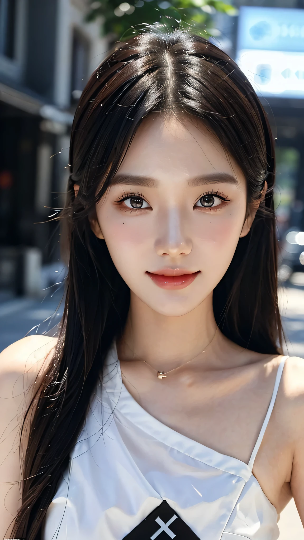 ​masterpiece、top-quality)、1 beutiful girl、in the villa , ((Wearing black sunglasses )), (Detailed beautiful eyes), ((Detailed skin)) , ((Detailed medium hair)), Walk around the store、((Boyish Brown Medium Hair))、((Smaller face))、((Neutral face))、((Light brown eyes))、((Korean Girl))、((18year old))、((cool lady))、((A shy smile on his face))、((Korean Makeup))、((elongated and sharp eyes))、((Happy dating))、((boyish))、on the wvilla), ((CG rendering)), ((Blurred background)), ((16K)),  ((Very detailed)), ((wallpaper)), ((depth of field)), ((movie light)), (( Ray tracing)).
