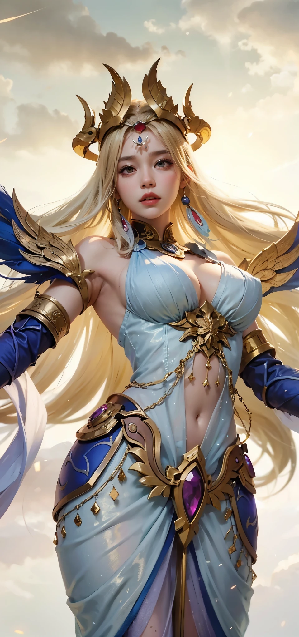 a close up of a 4 girls ,blonde hair , big booobs , shadowbringers cinematic, 4 k detail fantasy, a beautiful fantasy empress, game cg, xianxia fantasy, xianxia hero, 2. 5 d cgi anime fantasy artwork, cinematic goddess close shot, ruan jia and artgerm, wow 4 k detail fantasy, hyperdetailed fantasy character