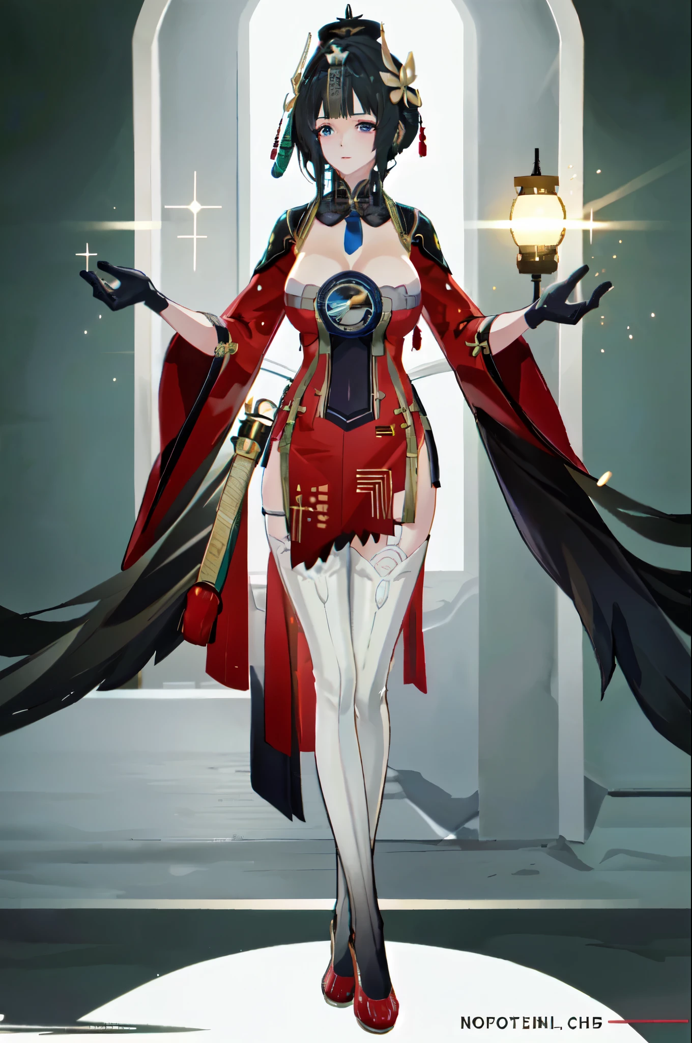 masterpiece, best quality BREAK solo, jianlingguimeng, china dress, female, highres, Super detailed, very detailed, highest quality, best quality, super detailed, standing, Full body drawing, hanying, Hanying, HanYing, (masterpiece), (best quality), (hyperdetail), (large breastlustration), ((extremely delicate and beautiful)), (detailed light), (prefect's body), full body drawing