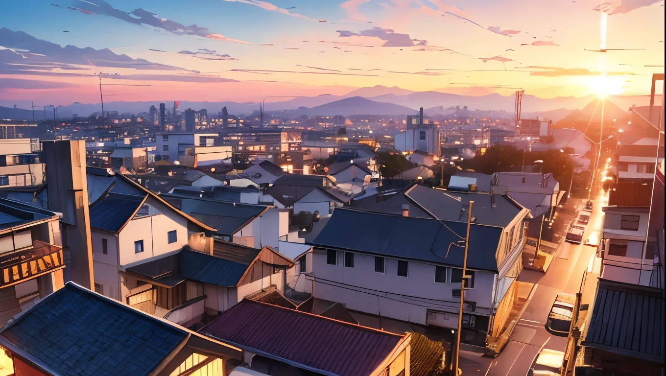 A town where you can see the sunset、One woman、mini skirt